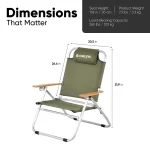 Reclining Aluminum Camp Chair for Deep Outdoor Comfort  |  “Everrest” by Owleys - View 4