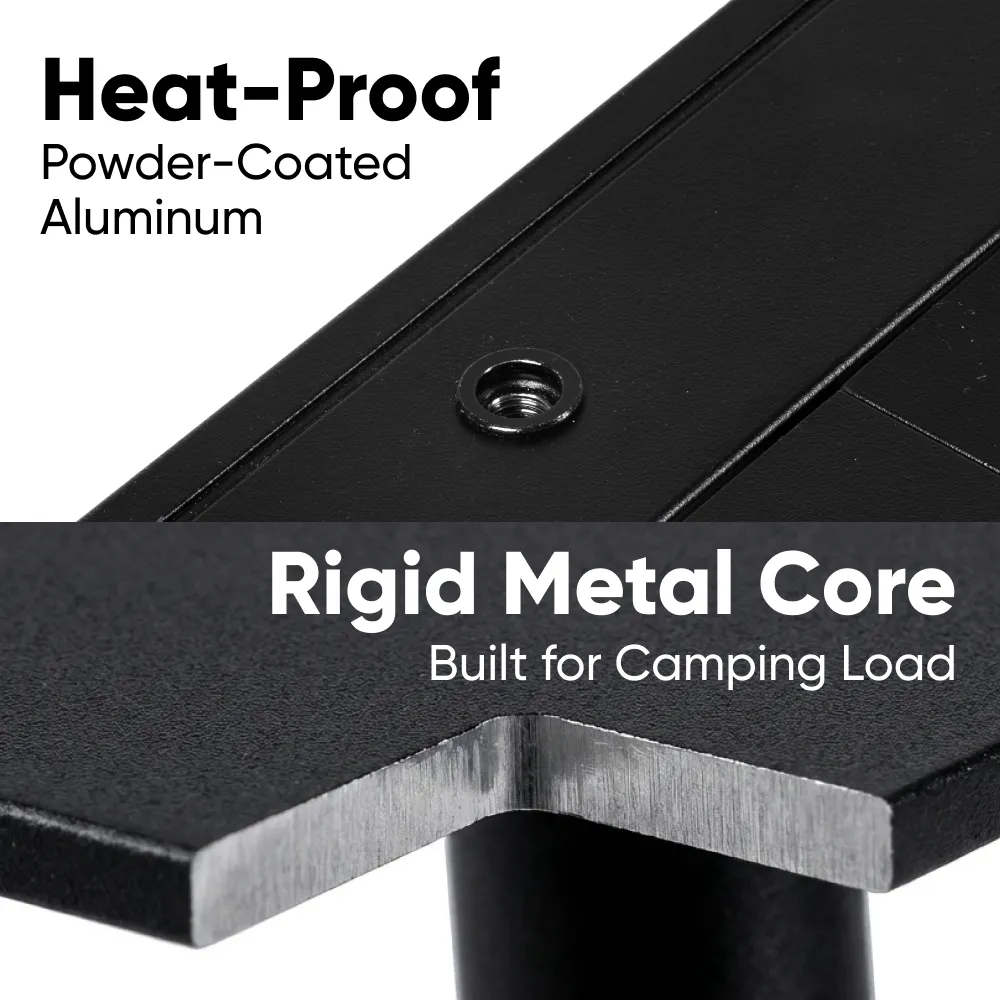 Heavy-Duty IGT Modular Camping Table with Built-In Stove & Grill  |  “Firedeck” by Owleys - View 7