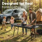 Heavy-Duty IGT Modular Camping Table with Built-In Stove & Grill  |  “Firedeck” by Owleys - View 10