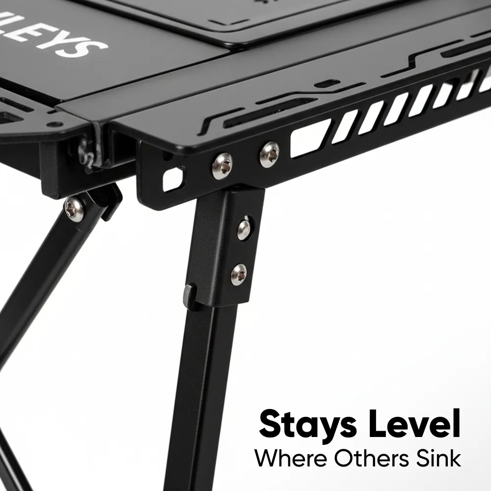 Heavy-Duty IGT Modular Camping Table with Built-In Stove & Grill  |  “Firedeck” by Owleys - View 8