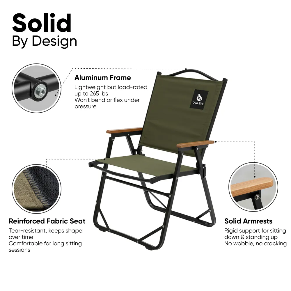 Stable Foldable Camping Chair  |  “Pitstop” by Owleys - View 6