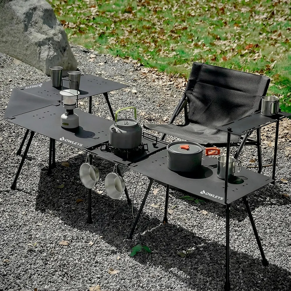 Modular Aluminum Camping Table for Outdoor Cooking  |  “Pitstop” by Owleys