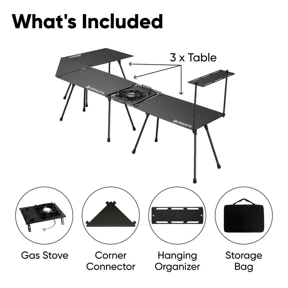 Modular Aluminum Camping Table for Outdoor Cooking  |  “Pitstop” by Owleys - View 2
