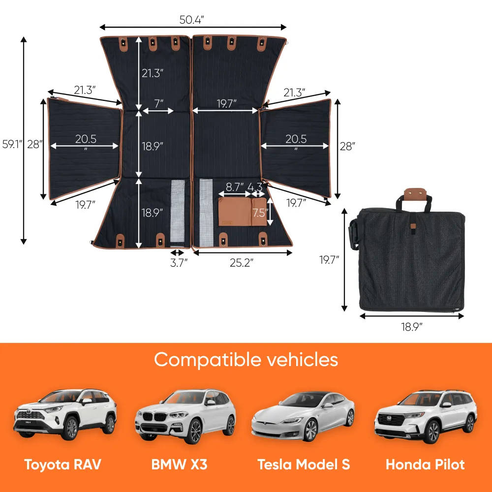 Hard Bottom Dog Car Hammock  |  “Travel Buddy Mk. II” by Owleys - View 2