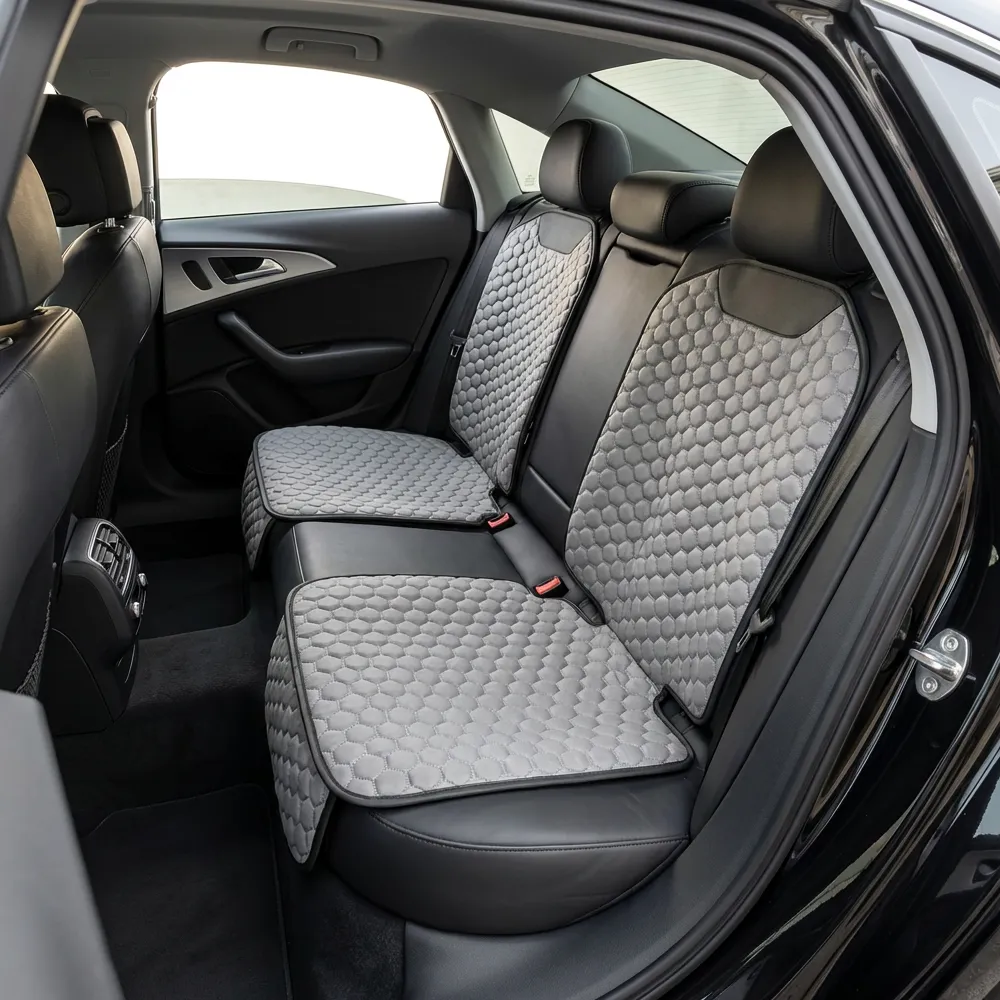 Car Seat Protector Mat  |  Gray “Hexy” by Owleys - View 13