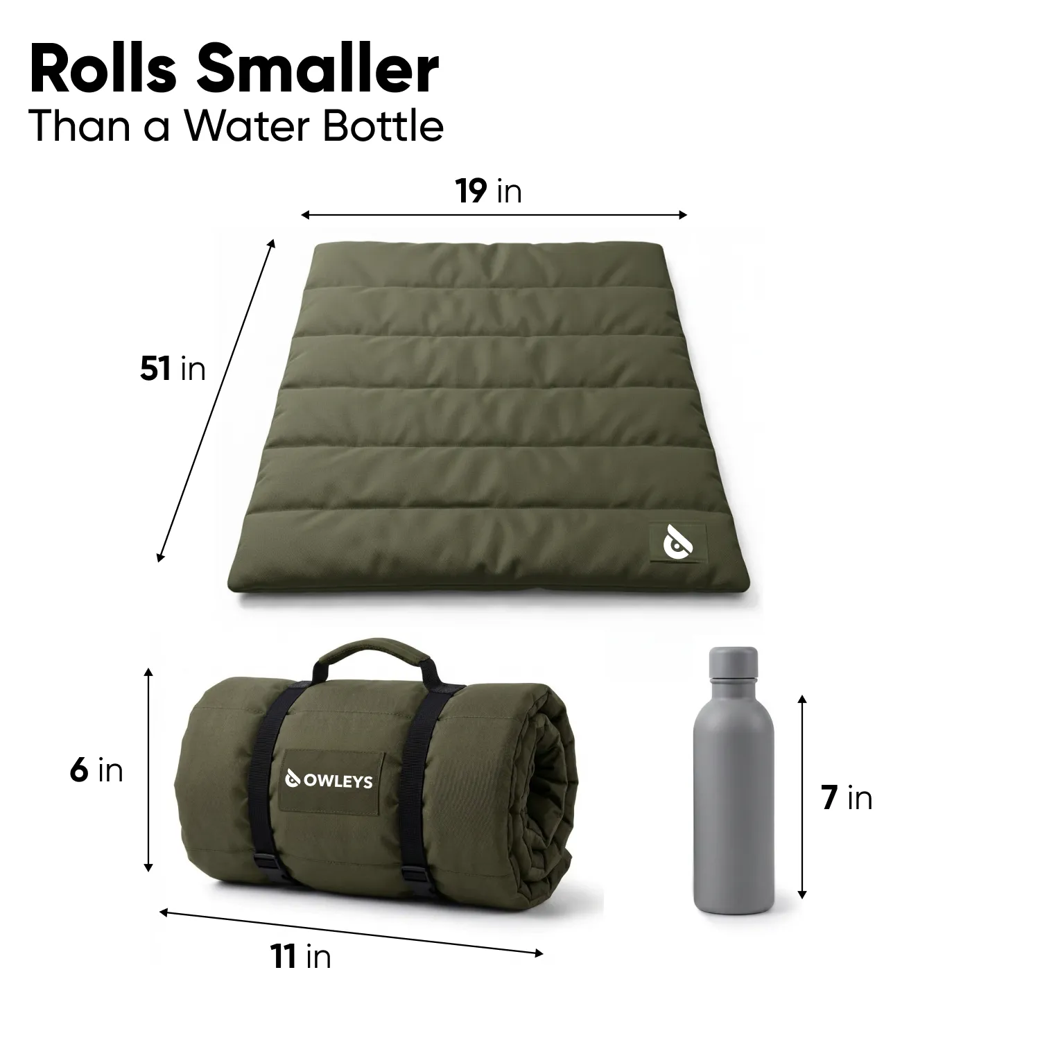Waterproof Portable Roll-Up Dog Mat  |  Green “Basecamp” by Owleys - View 7
