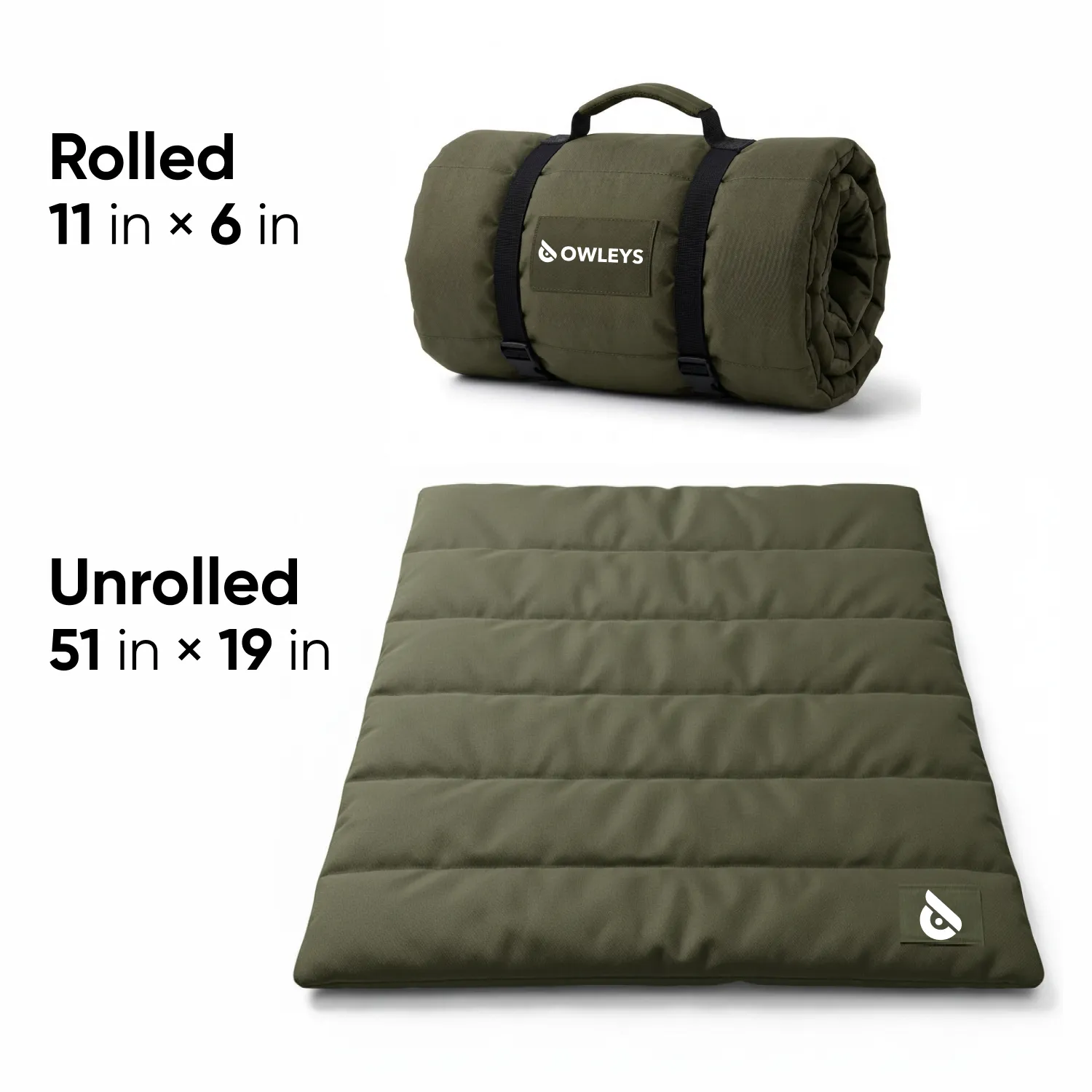 Waterproof Portable Roll-Up Dog Mat  |  Green “Basecamp” by Owleys - View 2
