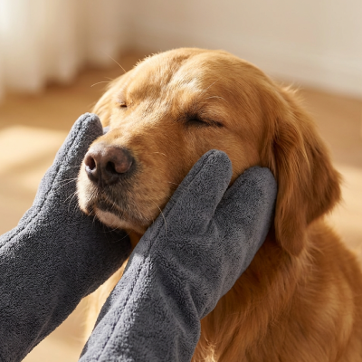 Dog Drying Mitts Description