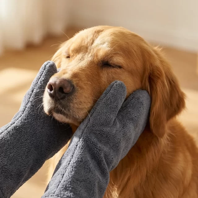Premium Microfiber Dog Drying Mitts  |  “Nuzzle” by Owleys