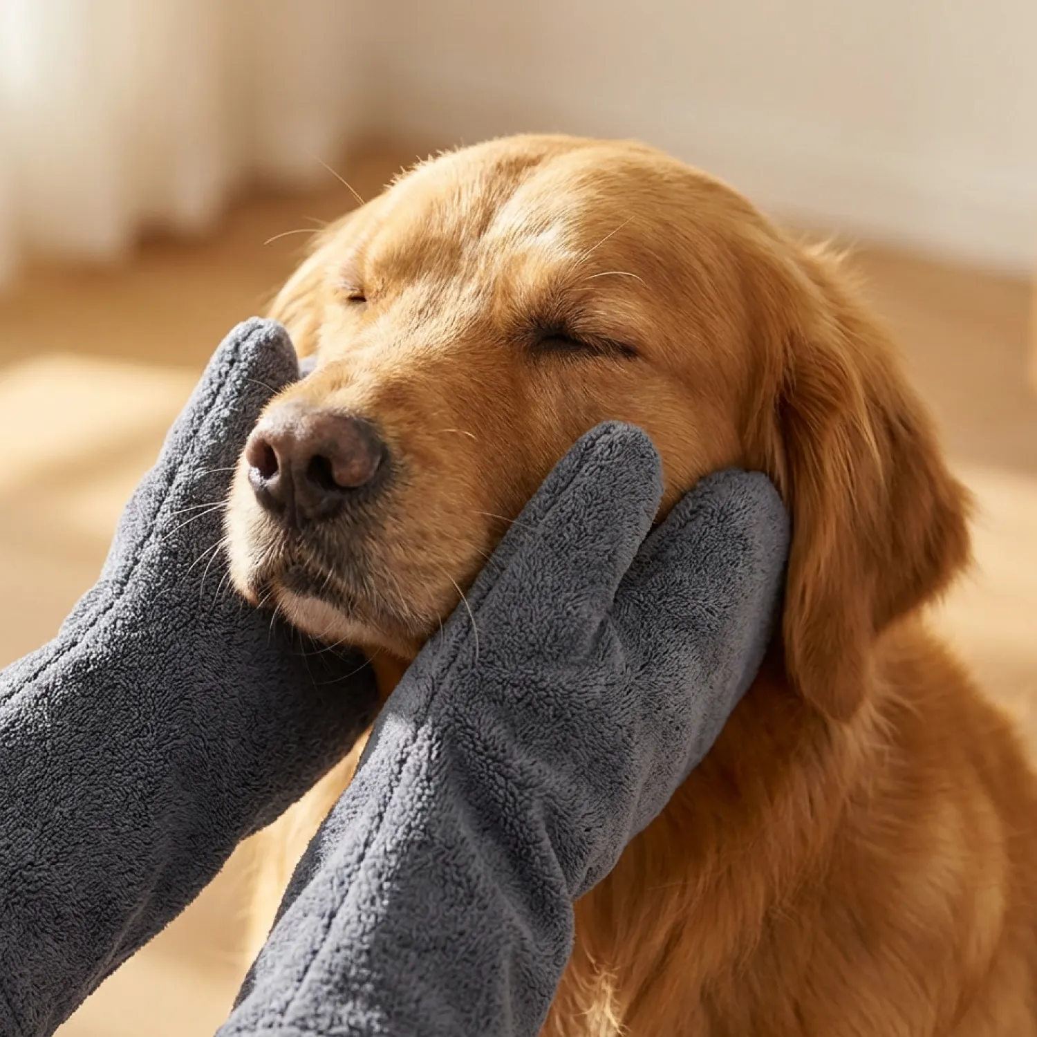 Premium Microfiber Dog Drying Mitts  |  “Nuzzle” by Owleys