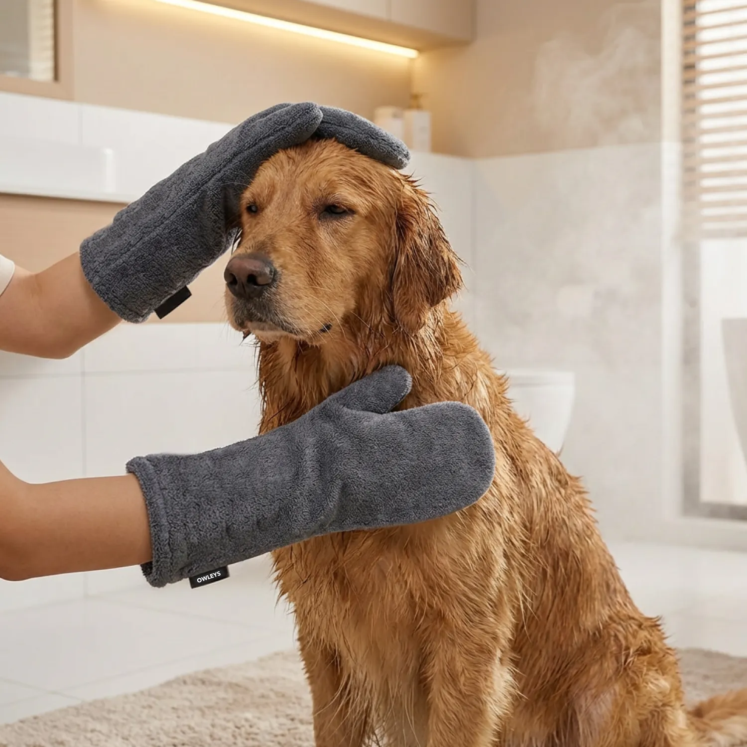 Premium Microfiber Dog Drying Mitts  |  “Nuzzle” by Owleys - View 8
