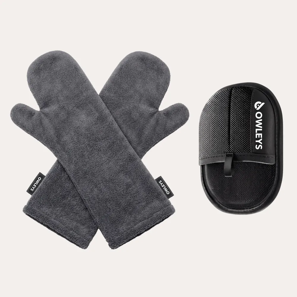 Premium Microfiber Dog Drying Mitts  |  “Nuzzle” by Owleys
