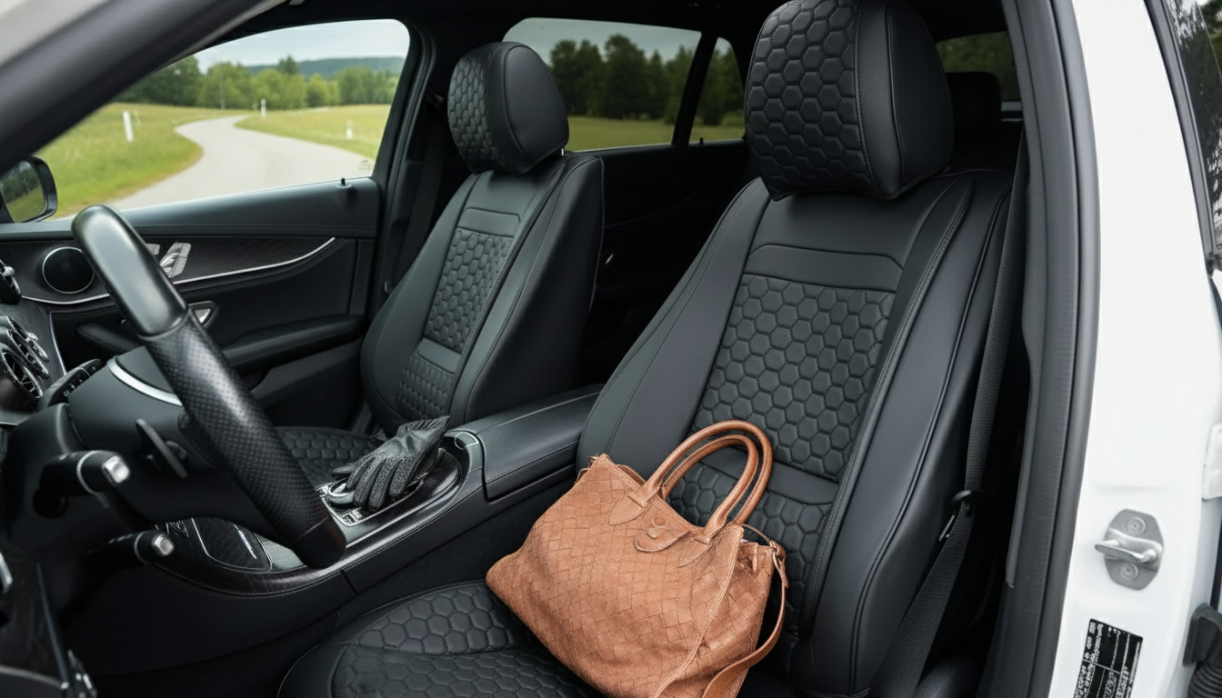 Harlow Eco-Leather Seat Covers: Breathable Suede Comfort