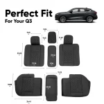 Audi Q3 Seat Covers – Back Seat Custom Fit, Premium Eco-Leather (Black)  |  Owleys - View 3