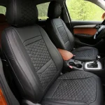 Audi Q3 Seat Covers – Front Seat Custom Fit, Premium Eco-Leather (Black)  |  Owleys - View 1