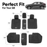 Audi Q5 Seat Covers – Back Seat Custom Fit, Premium Eco-Leather (Black)  |  Owleys - View 3