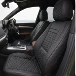 Audi Q5 Seat Covers – Front Seat Custom Fit, Premium Eco-Leather (Black)  |  Owleys - View 1
