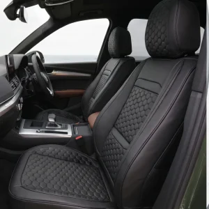 Audi Q5 Seat Covers – Front Seat Custom Fit, Premium Eco-Leather (Black)  |  Owleys
