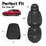 Audi Q7 Seat Covers – Front Seat Custom Fit, Premium Eco-Leather (Black)  |  Owleys - View 3