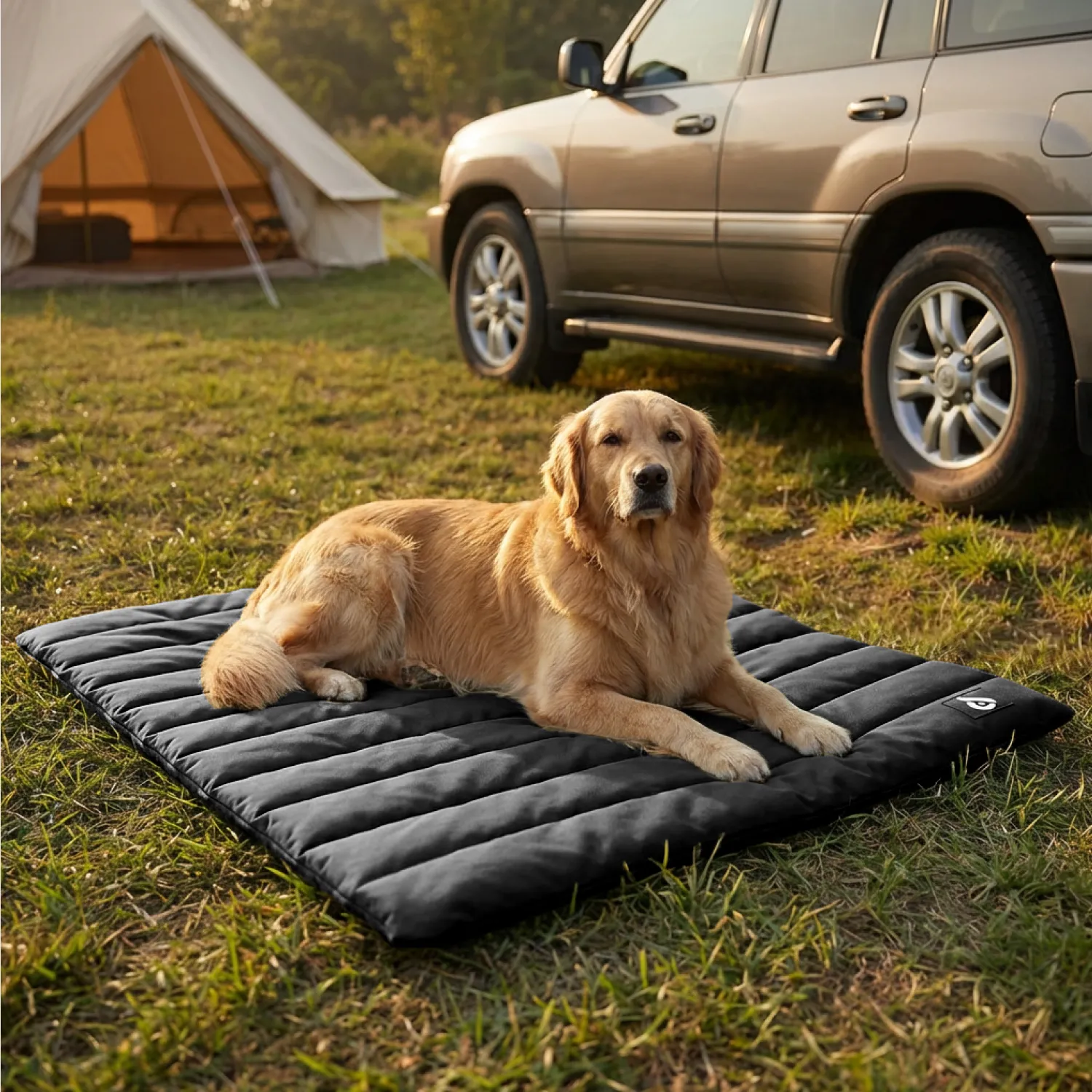 Waterproof Portable Roll-Up Dog Mat  |  Gray “Basecamp” by Owleys