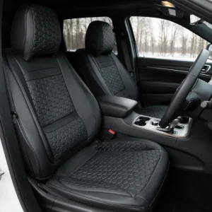 Jeep Grand Cherokee Seat Covers – Front Seat Custom Fit, Premium Eco-Leather (Black)  |  Owleys