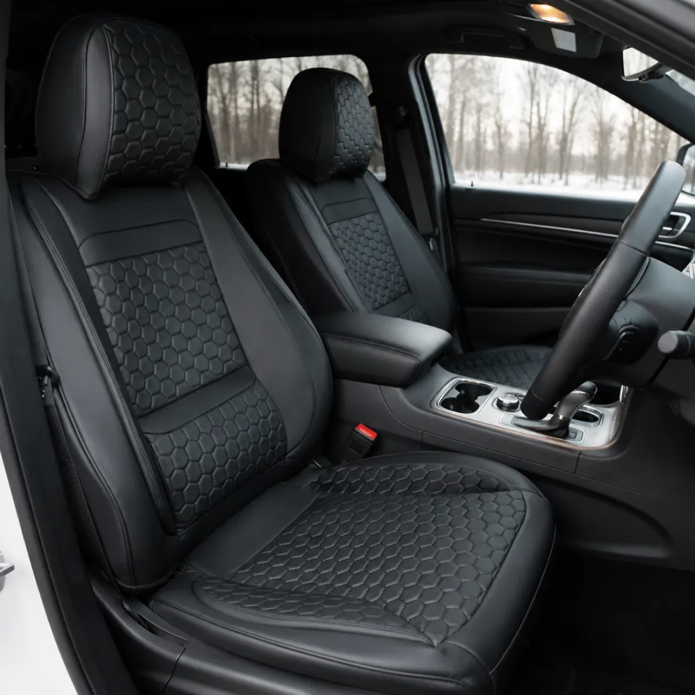 Jeep Grand Cherokee Seat Covers – Front Seat Custom Fit, Premium Eco-Leather (Black) | Owleys