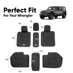 Jeep Wrangler Seat Covers – Back Seat Custom Fit, Premium Eco-Leather (Black)  |  Owleys - View 3