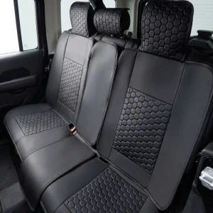 Jeep Wrangler Seat Covers – Back Seat Custom Fit, Premium Eco-Leather (Black)  |  Owleys