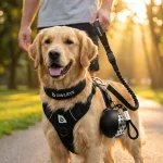 Owleys Dog Walk Set — Harness, Collar, Leash & Bottle  |  Black - View 1