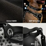 Owleys Dog Walk Set — Harness, Collar, Leash & Bottle  |  Black - View 6