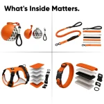 Owleys Dog Walk Set — Harness, Collar, Leash & Bottle  |  Orange - View 7