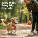 Owleys Dog Walk Set — Harness, Collar, Leash & Bottle  |  Orange - View 8