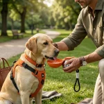 Owleys Dog Walk Set — Harness, Collar, Leash & Bottle  |  Orange - View 11