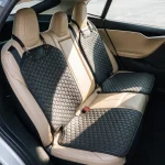 Tesla Model X Seat Protector  |  Black “Hexy” by Owleys - View 1