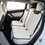 Tesla White Seat Protector  |  White “Hexy” by Owleys - View 1