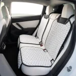 Tesla White Seat Protector  |  White “Hexy” by Owleys - View 1