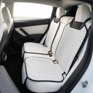 Tesla White Seat Protector  |  White “Hexy” by Owleys