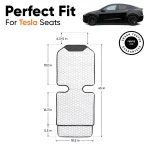 Tesla White Seat Protector  |  White “Hexy” by Owleys - View 3