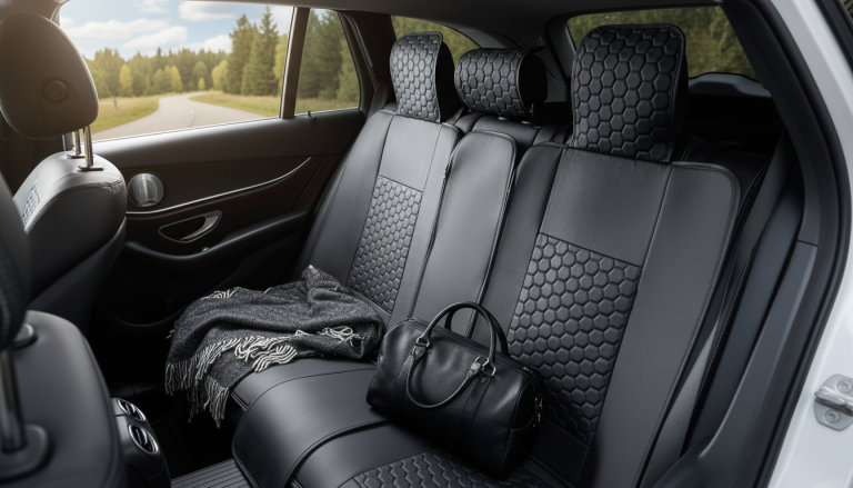 Black “Harlow” Eco-Leather Back Seat Covers: Fit & Care