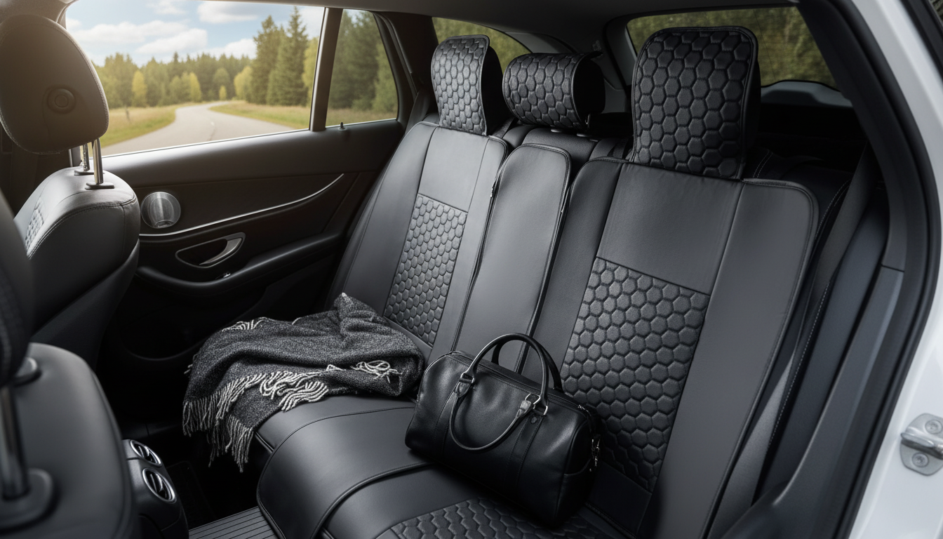 Black “Harlow” Eco-Leather Back Seat Covers: Fit & Care