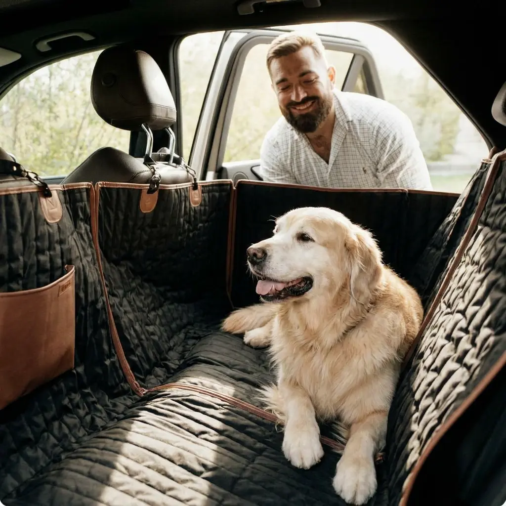 Dog Car Hammock  |  “Travel Buddy Mk. I” by Owleys