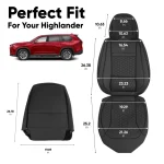 Toyota Grand Highlander Seat Covers (2024–2026) – Front Seat Custom Fit, Premium Eco-Leather  |  Owleys - View 3
