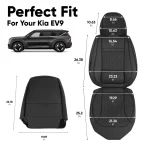 Kia EV9 Seat Covers (2024–2026) – Front Seat Custom Fit, Premium Eco-Leather  |  Owleys - View 3