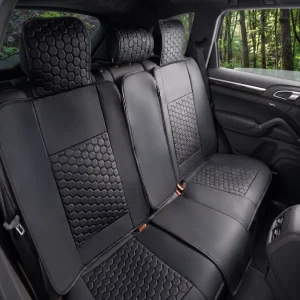 Porsche Cayenne Seat Covers (2019–2026) – Back Seat Custom Fit, Premium Eco-Leather  |  Owleys