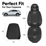 Porsche Cayenne Seat Covers (2019–2026) – Front Seat Custom Fit, Premium Eco-Leather  |  Owleys - View 3