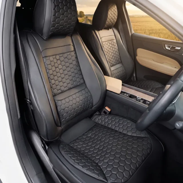 Volvo XC60 Seat Covers (2018–2026) – Front Seat Custom Fit, Premium Eco-Leather  |  Owleys