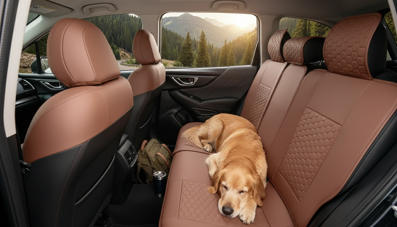 Forester 2019–2026 Back Seat Covers: Brown Custom Fit