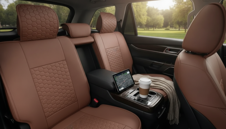 Custom Brown Harlow Back Seat Covers: Telluride 2020-26