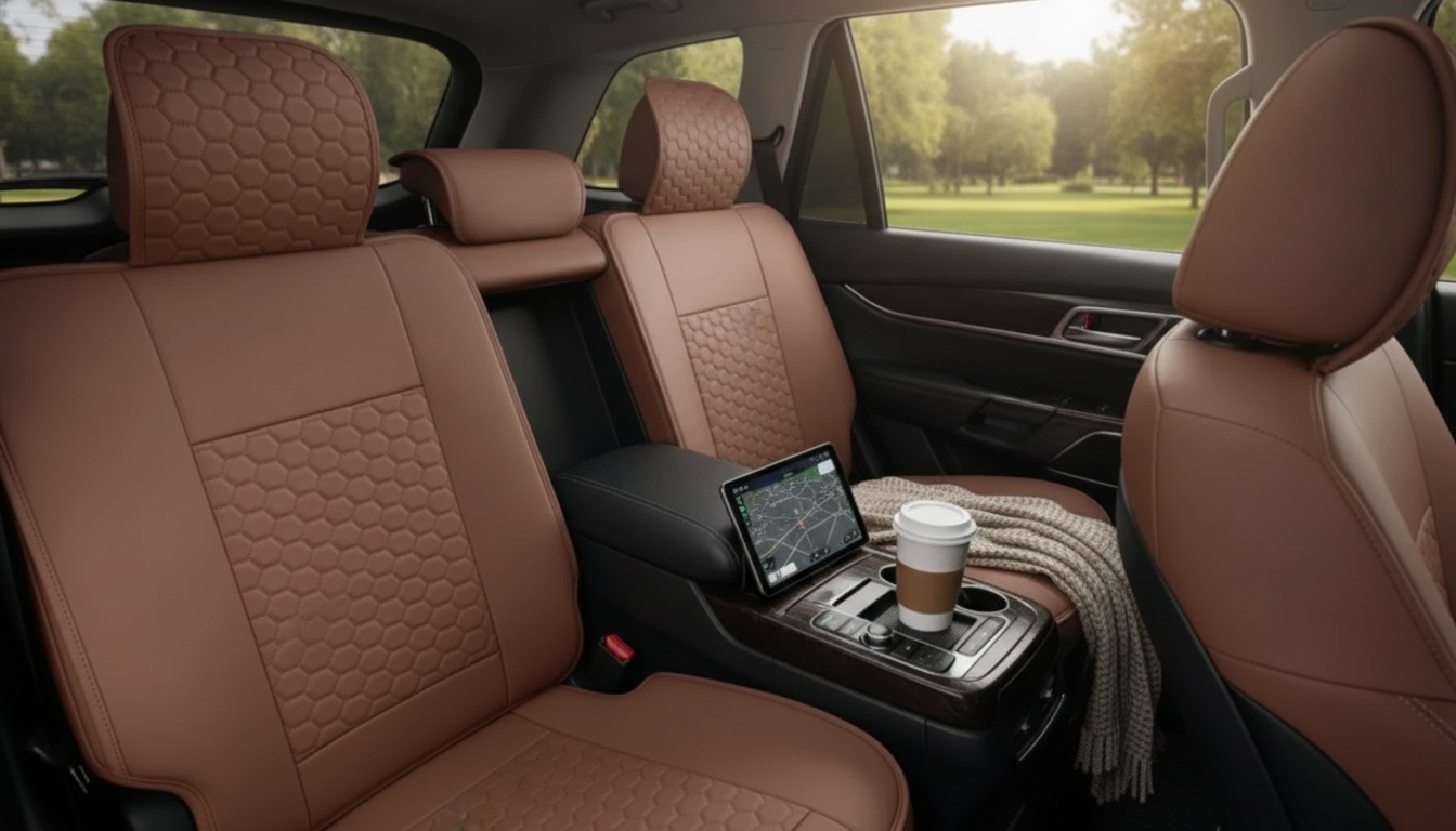 Custom Brown Harlow Back Seat Covers: Telluride 2020-26