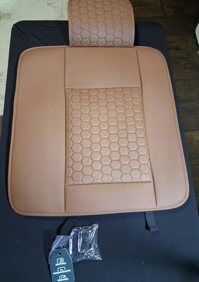 Close-up of the diamond-perforated eco-leather panel